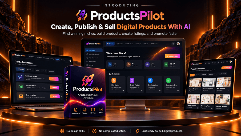ProductsPilot AI platform for creating, publishing and selling digital products
